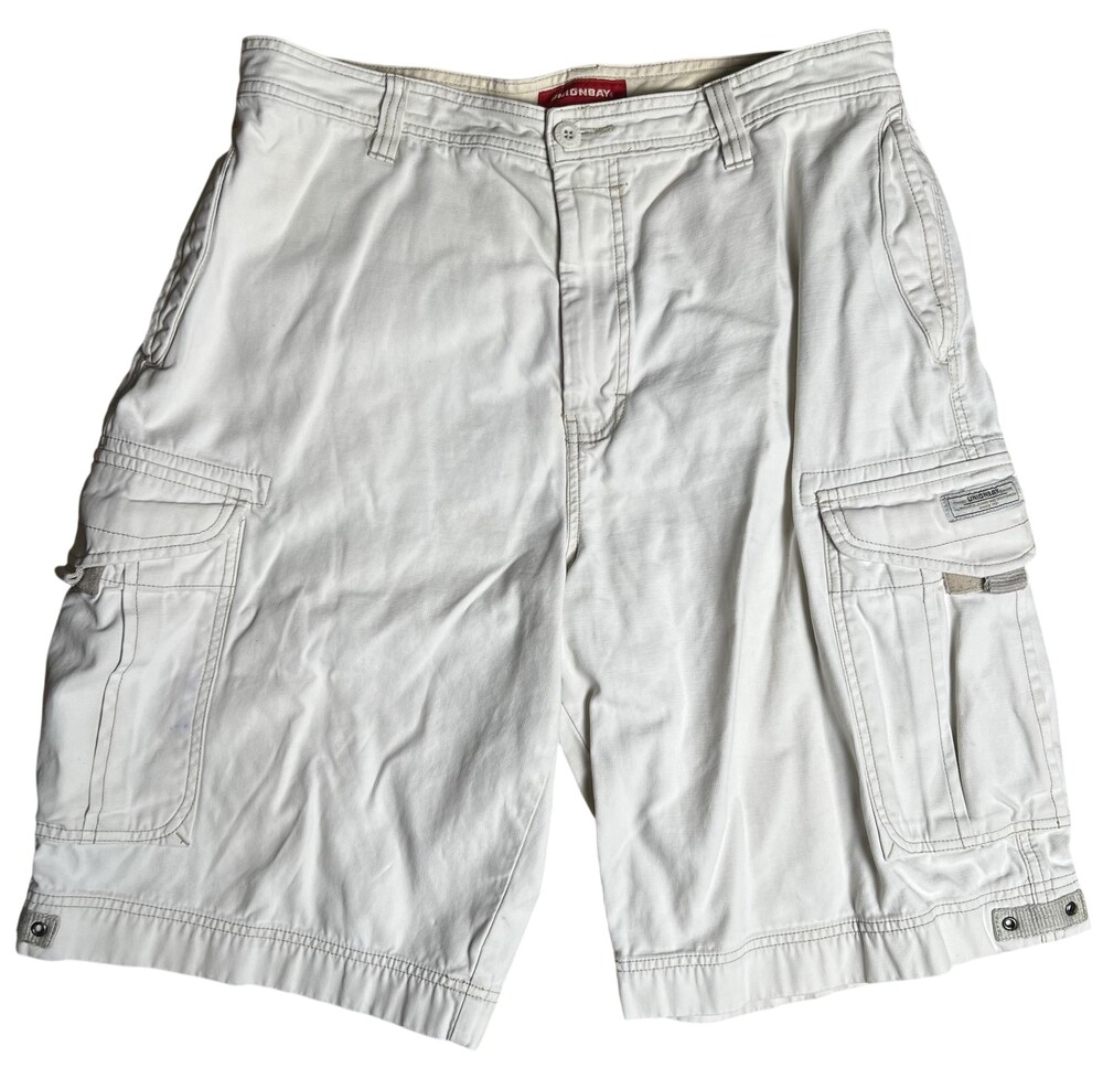 UNIONBAY Shorts Mens 36 Beige Cargo Cotton Relaxed Fit Pockets Inseam 11